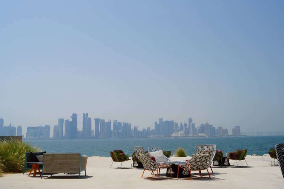 View of the MIA Park Cafe Doha overlooking the West Pay Skyline
