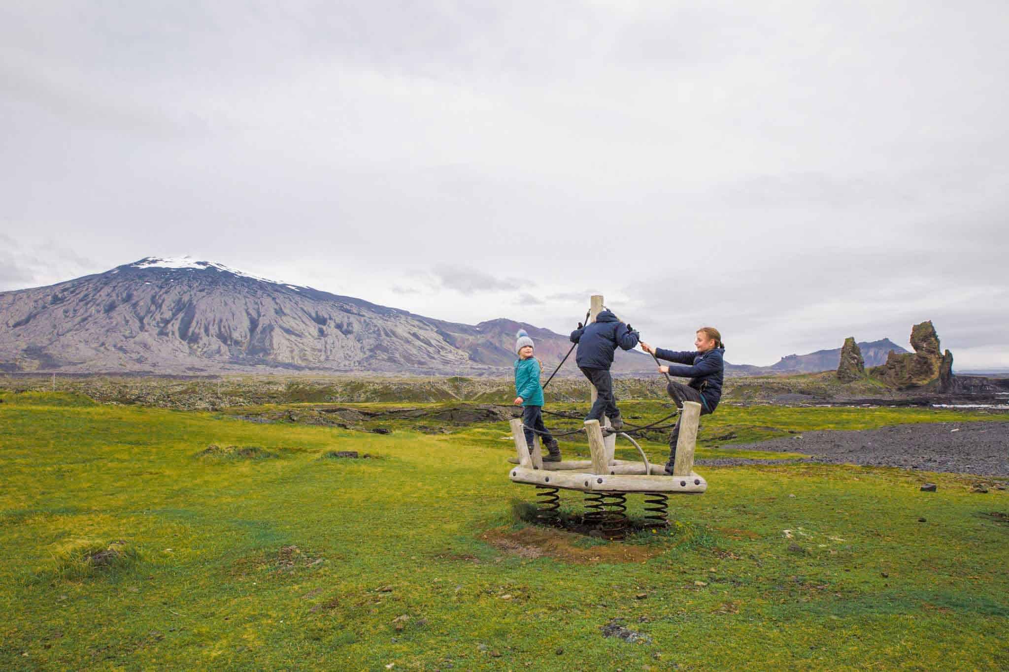 Kids in Playground in Iceland 