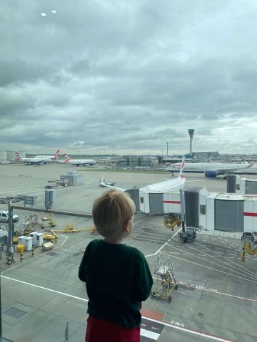 Toddler at Airport - Surviving Toddler jet lag tips