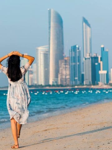 Woman on beach in Abu Dhabi