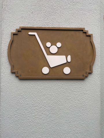 Mickey in a stroller sign - Visiting Disneyland Paris with a baby