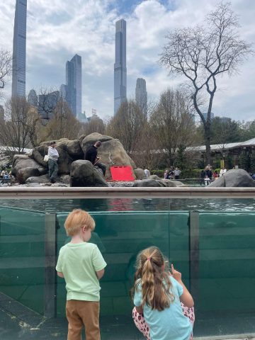 Toddler and Girl at Central park Zoo