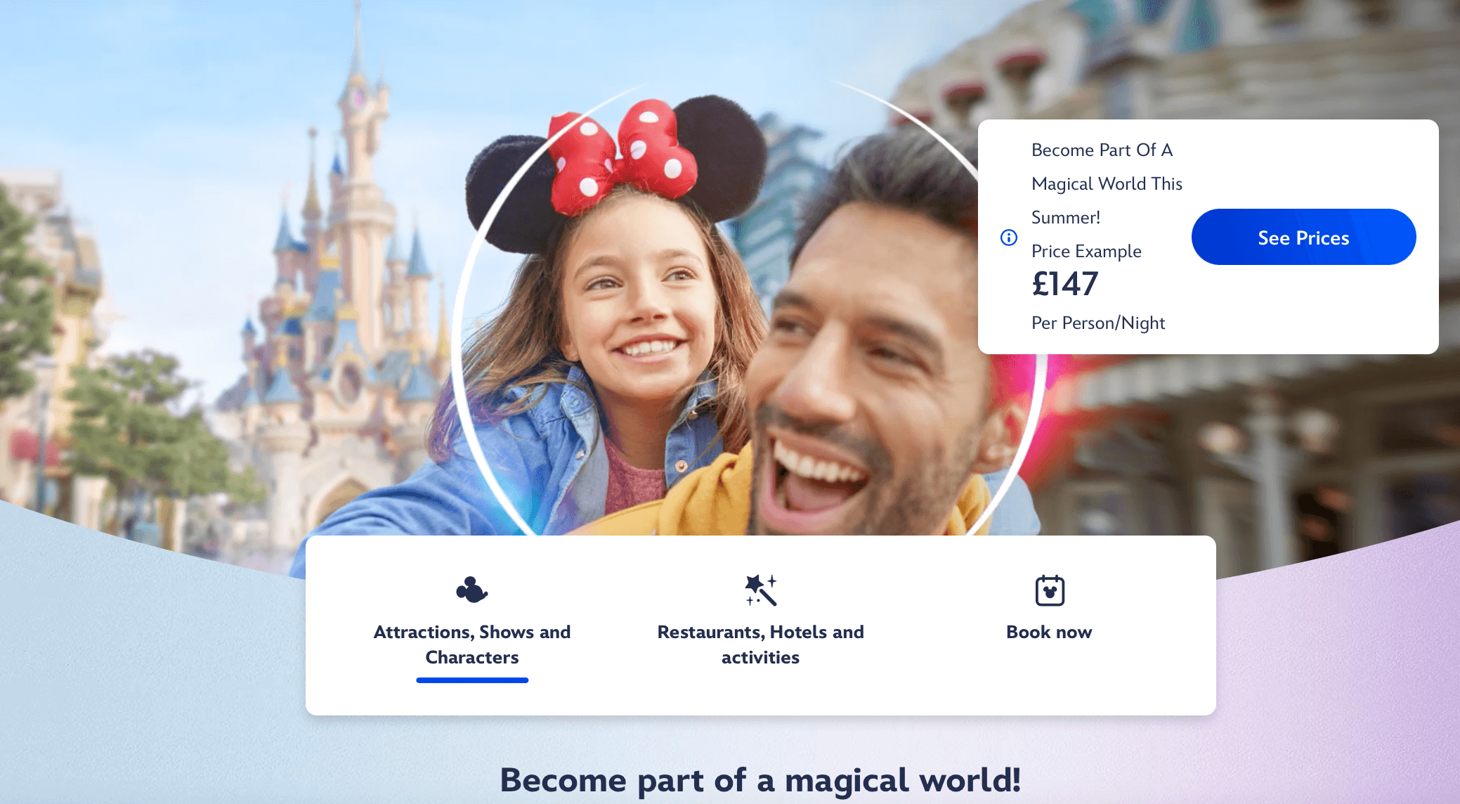 Disneyland Paris offer on website