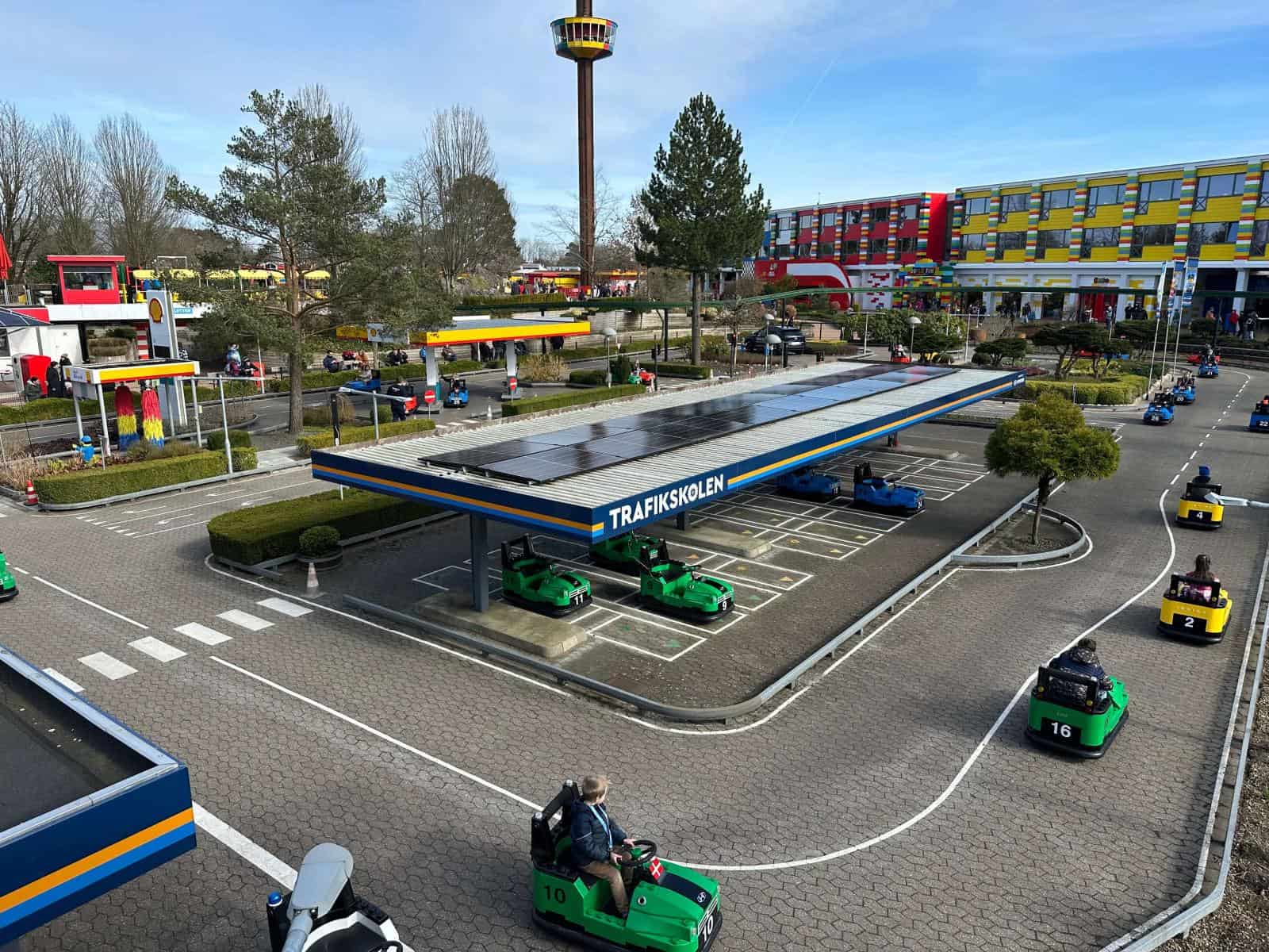 Aerial view of the driving school at Billund Legoland